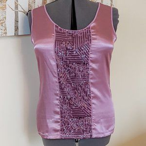 ~*Dana Buchman Mauve Sequin Tank - Size L*~
